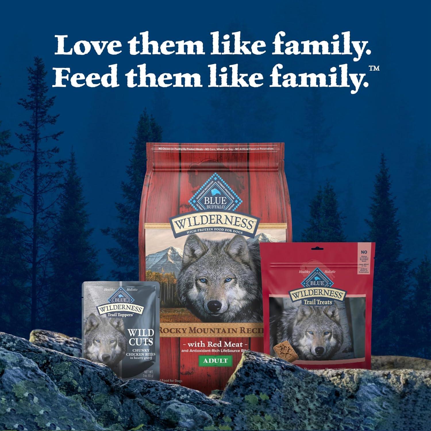 imageBlue Buffalo Wilderness Trail Toppers Wild Cuts Wet Dog Food Variety Pack HighProtein amp GrainFree Made with Natural Ingredients Chicken and Beef Flavors 3oz Pouches 12 Count 6 of EachChicken