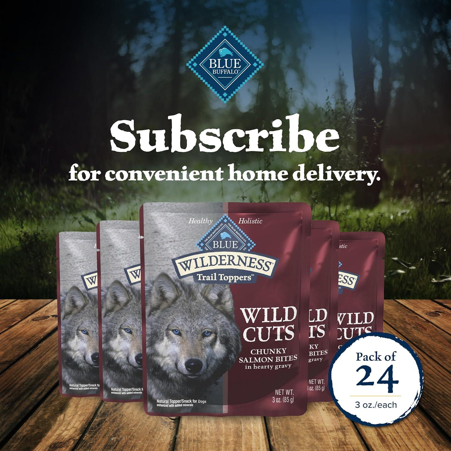 imageBlue Buffalo Wilderness Trail Toppers Wild Cuts Wet Dog Food Variety Pack HighProtein amp GrainFree Made with Natural Ingredients Chicken and Beef Flavors 3oz Pouches 12 Count 6 of EachSalmon