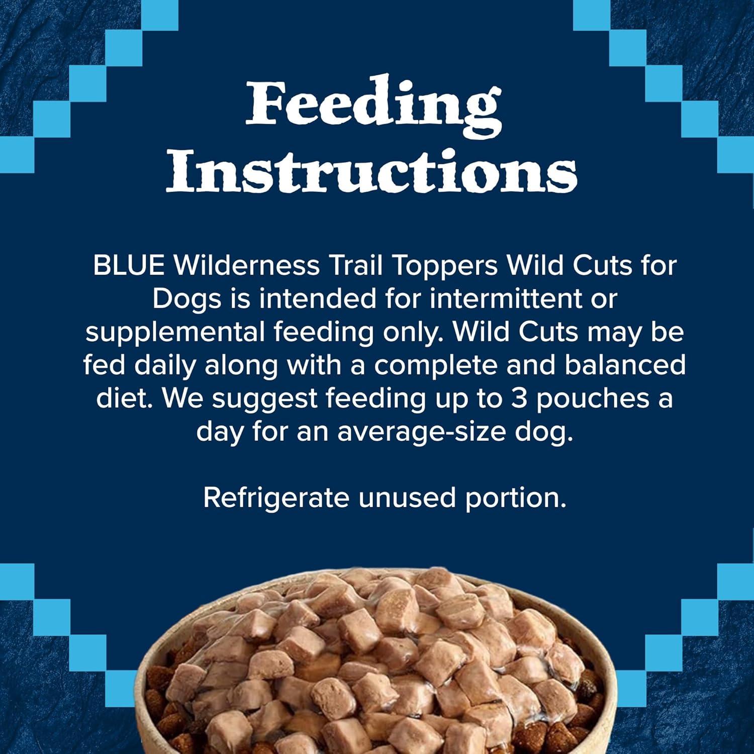 imageBlue Buffalo Wilderness Trail Toppers Wild Cuts Wet Dog Food Variety Pack HighProtein amp GrainFree Made with Natural Ingredients Chicken and Beef Flavors 3oz Pouches 12 Count 6 of EachBeef Chicken