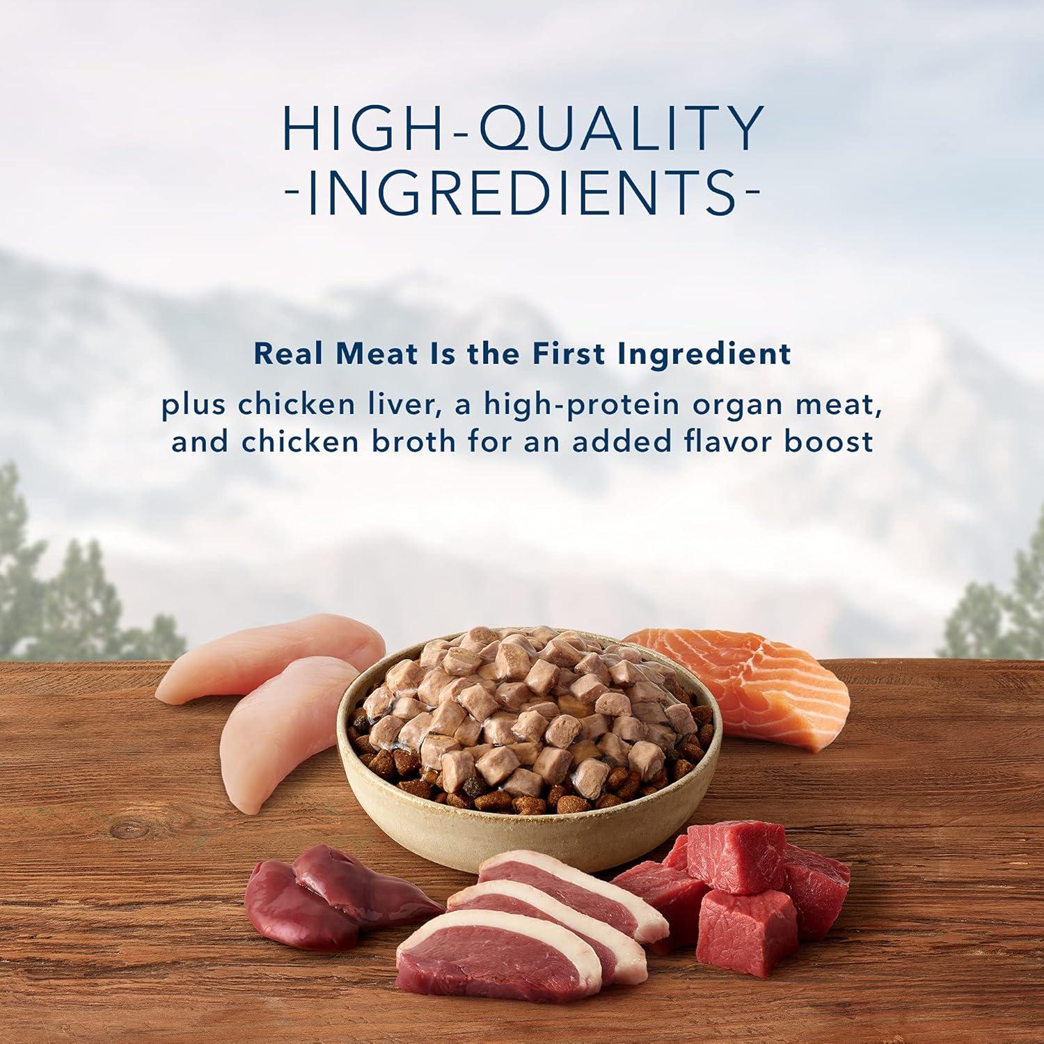 imageBlue Buffalo Wilderness Trail Toppers Wild Cuts Wet Dog Food Variety Pack HighProtein amp GrainFree Made with Natural Ingredients Chicken and Beef Flavors 3oz Pouches 12 Count 6 of EachBeef Salmon Duck Chicken