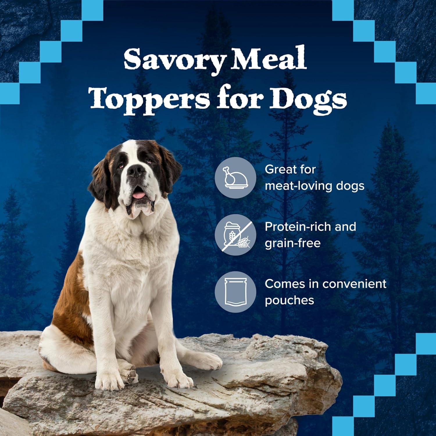 imageBlue Buffalo Wilderness Trail Toppers Wild Cuts Wet Dog Food Variety Pack HighProtein amp GrainFree Made with Natural Ingredients Chicken and Beef Flavors 3oz Pouches 12 Count 6 of EachChicken