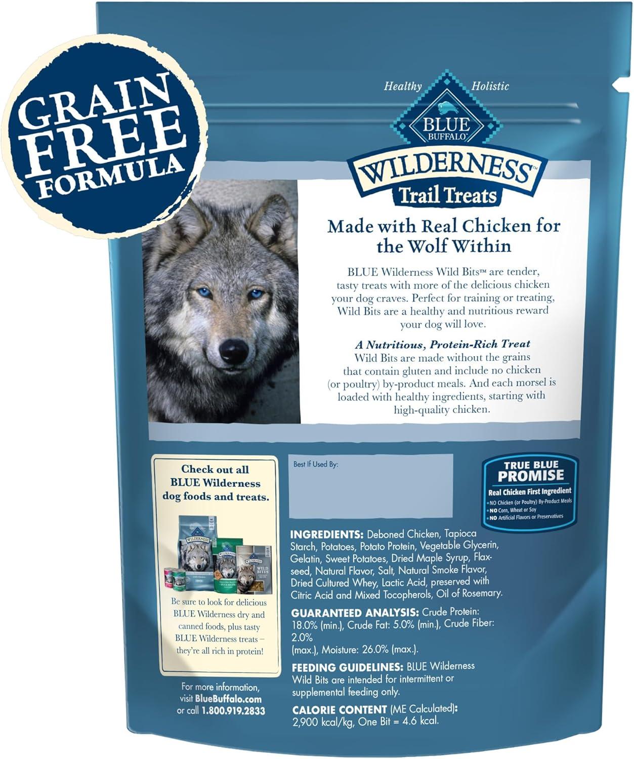 imageBlue Buffalo Wilderness Wild Bits Soft amp Chewy Training Treats for Dogs GrainFree Duck Recipe 4oz BagChicken