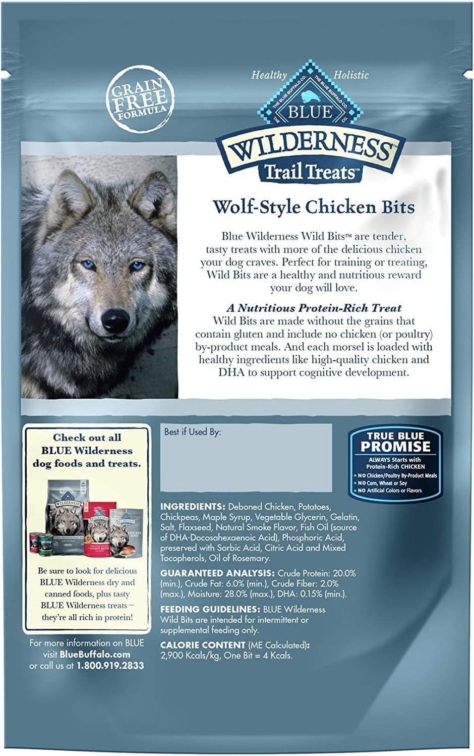 imageBlue Buffalo Wilderness Wild Bits Soft amp Chewy Training Treats for Dogs GrainFree Duck Recipe 4oz BagChicken