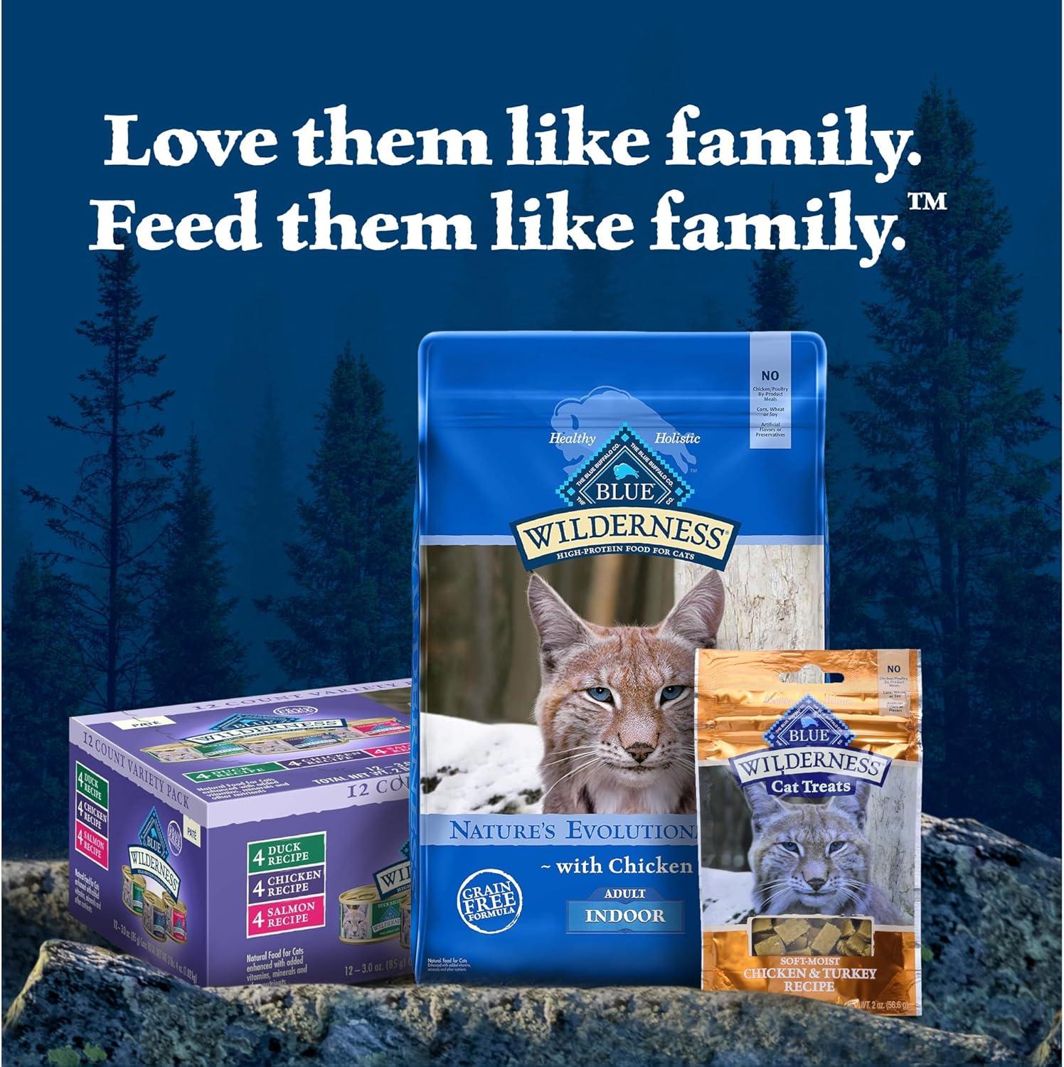 imageBlue Buffalo Wilderness Wild Delights Meaty Morsels Natural Wet Cat Food Chicken amp Salmon in Tasty Gravy 3oz Cans 24PackChicken Trout