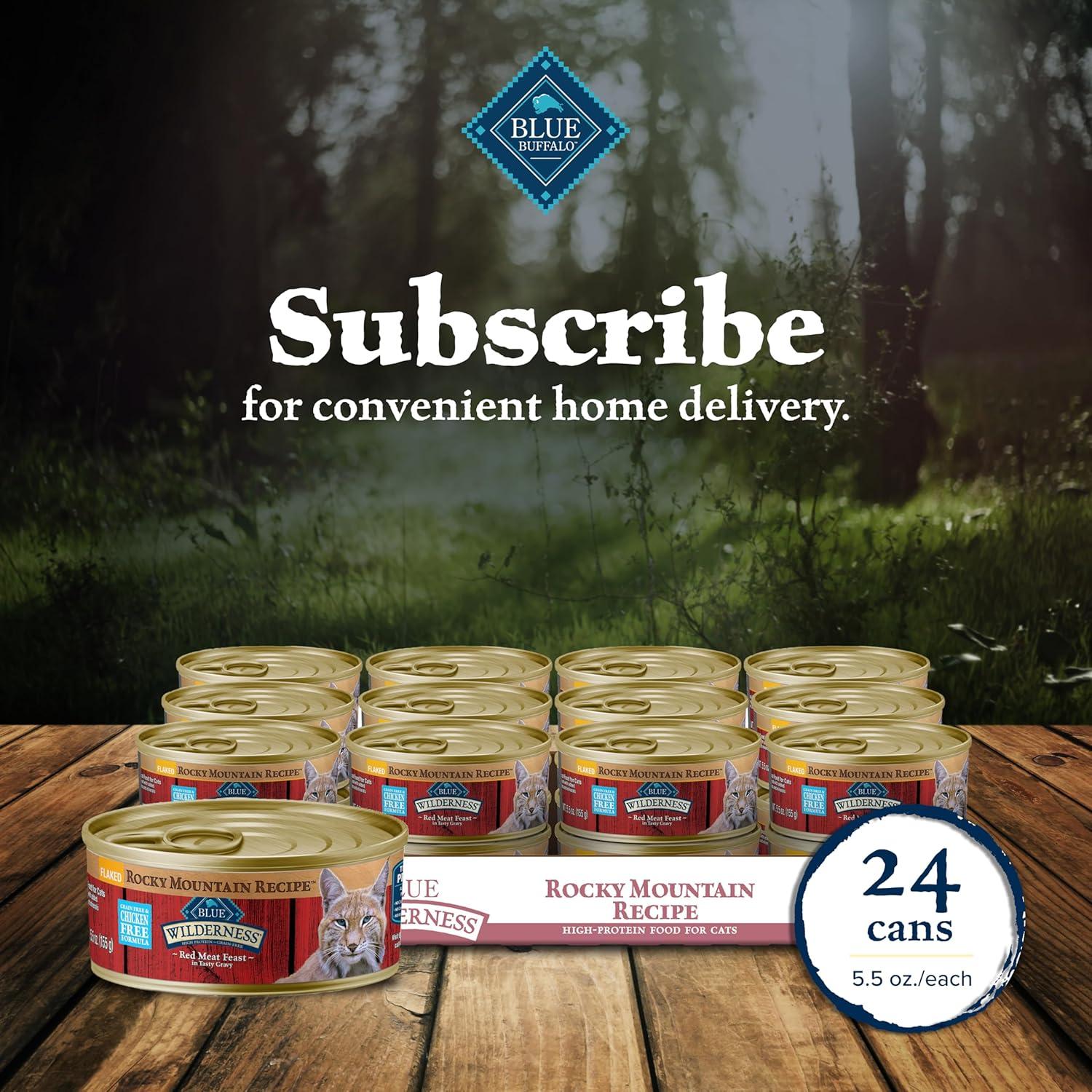 imageBlue Buffalo Wilderness Wild Delights Meaty Morsels Natural Wet Cat Food Chicken amp Salmon in Tasty Gravy 3oz Cans 24PackRed Meat