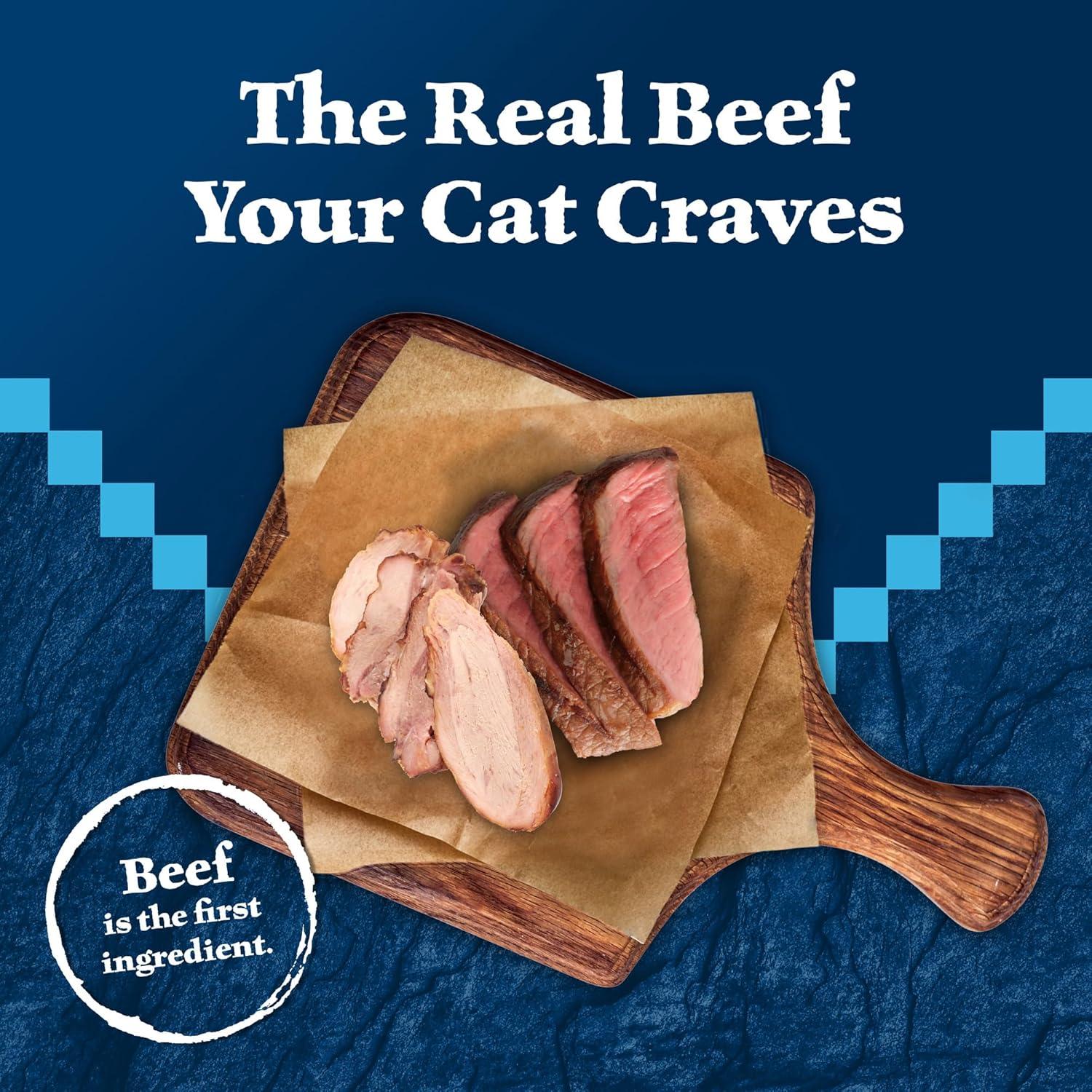 imageBlue Buffalo Wilderness Wild Delights Meaty Morsels Natural Wet Cat Food Chicken amp Salmon in Tasty Gravy 3oz Cans 24PackRed Meat
