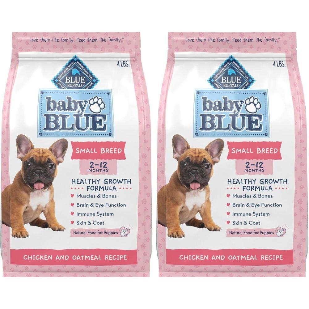 imageBlue Buffalo Baby Blue Natural Small Breed Puppy Dry Dog Food Healthy Growth Formula with DHA Chicken and Oatmeal Recipe 4lb Bag4 Pound Pack of 2