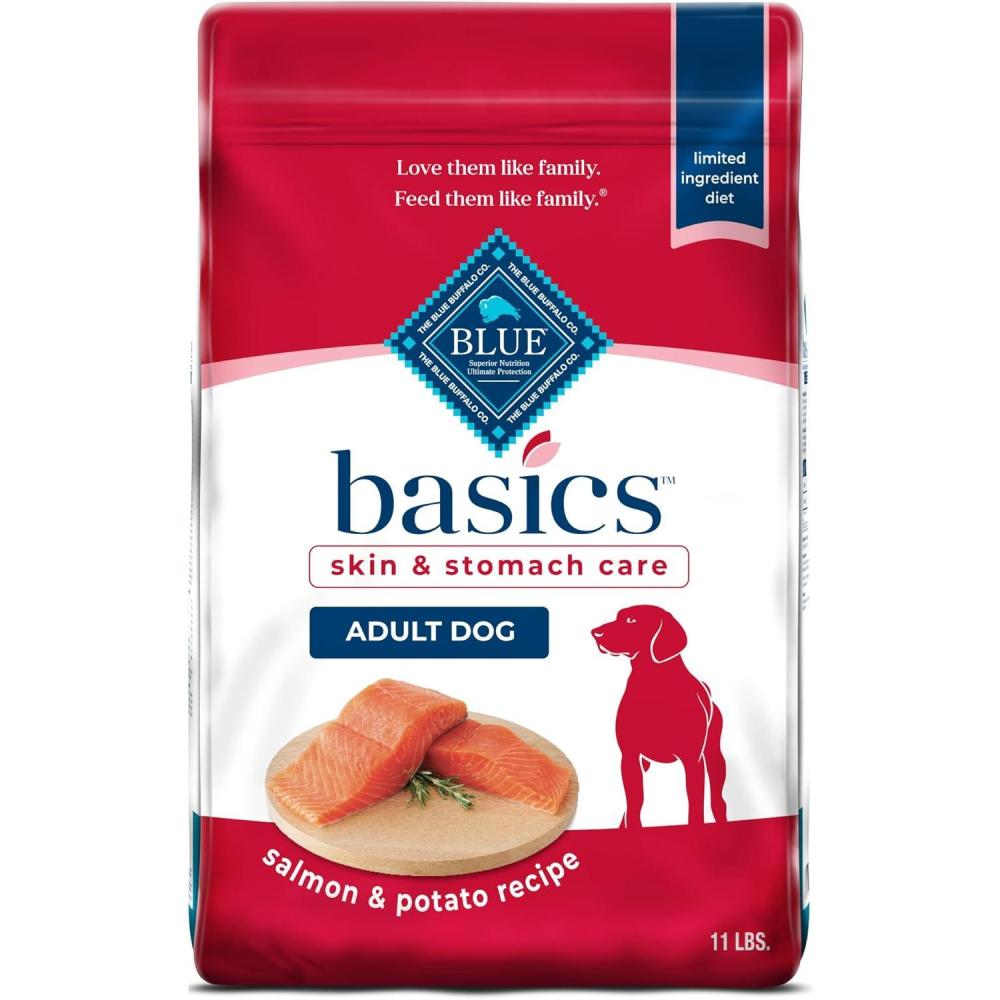 imageBlue Buffalo Basics Adult Dry Dog Food Skin amp Stomach Care Limited Ingredient Diet for Dogs Turkey Recipe 11lb BagSalmon Potato