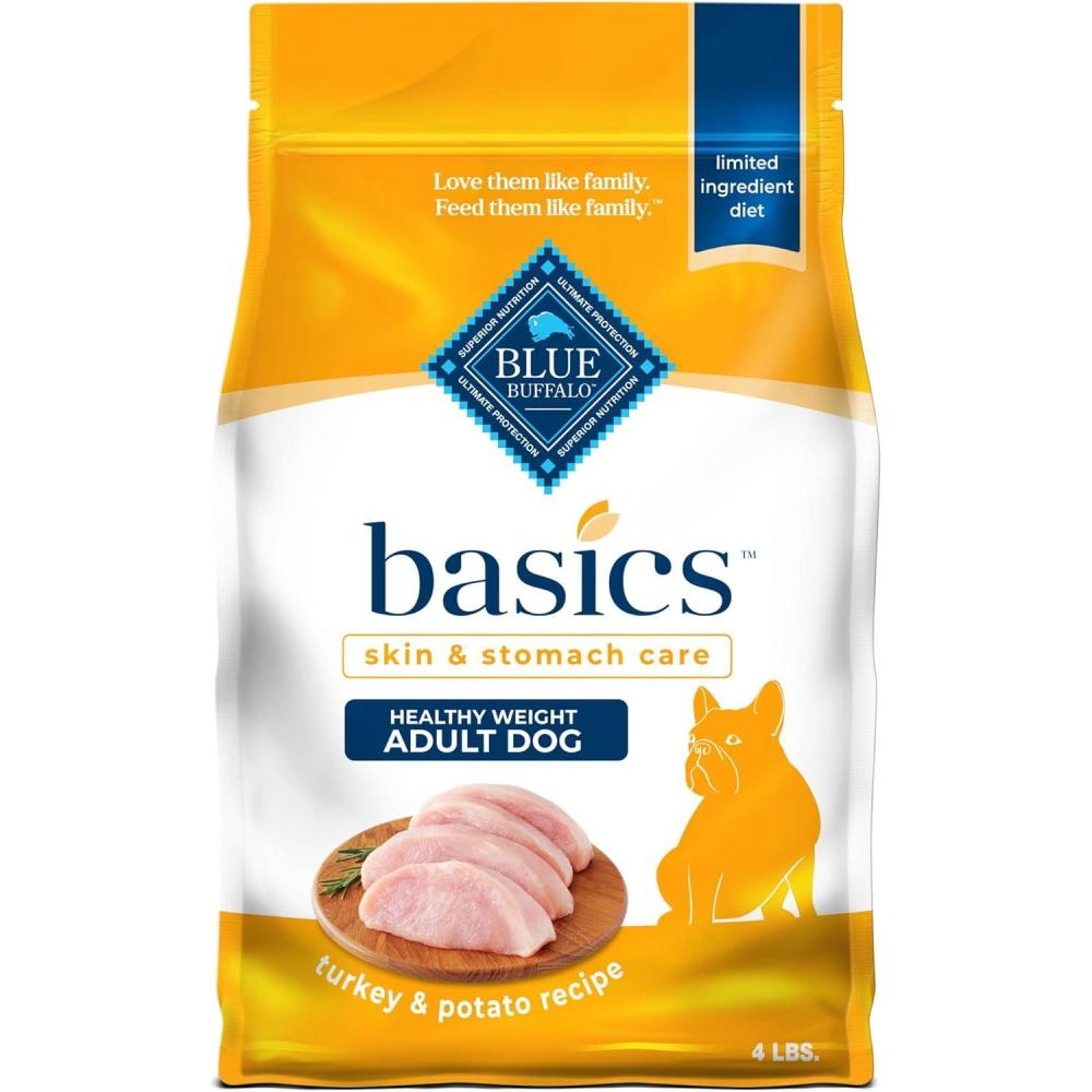imageBlue Buffalo Basics Healthy Weight Adult Dry Dog Food Skin amp Stomach Care Limited Ingredient Diet for Dogs Turkey Recipe 4lb BagTurkey Potato
