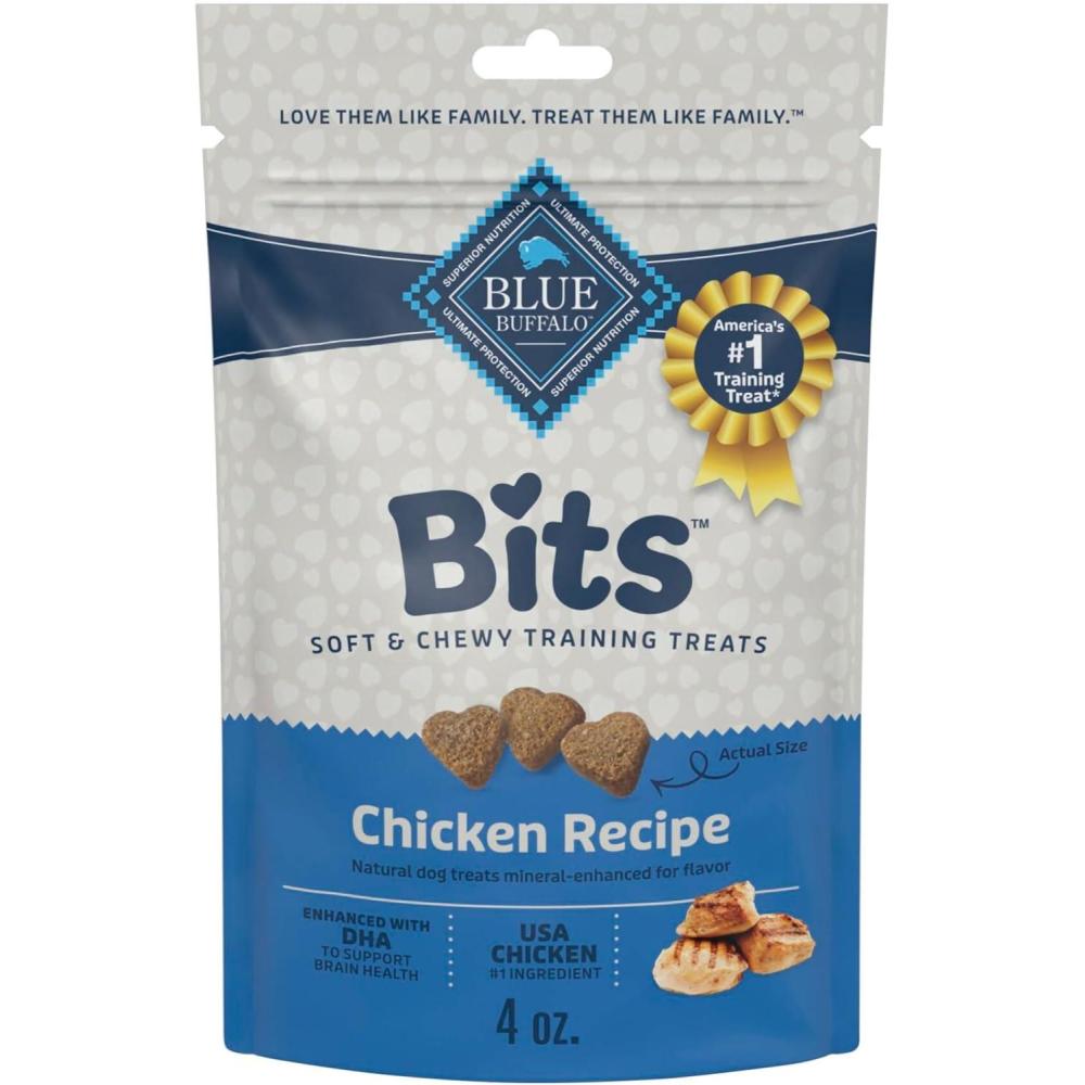 imageBlue Buffalo Bits Soft Dog Treats for Training Made with Natural Ingredients amp Enhanced with DHA Beef Recipe 4oz BagChicken