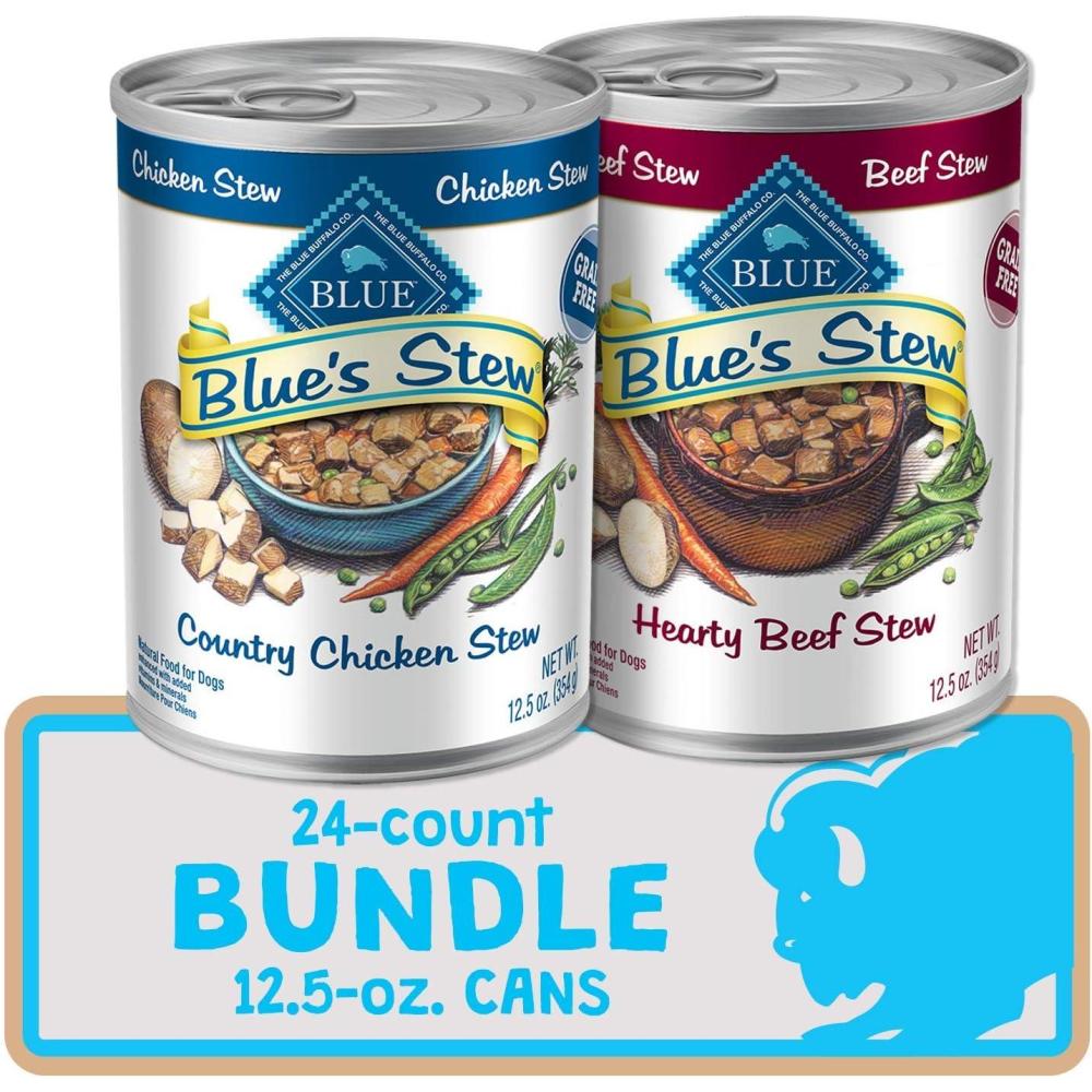 imageBlue Buffalo Blues Stew Natural Wet Dog Food Made with Natural Ingredients Hearty Beef and Country Chicken Variety Pack 125oz Cans 6 CountBundle Chicken Beef