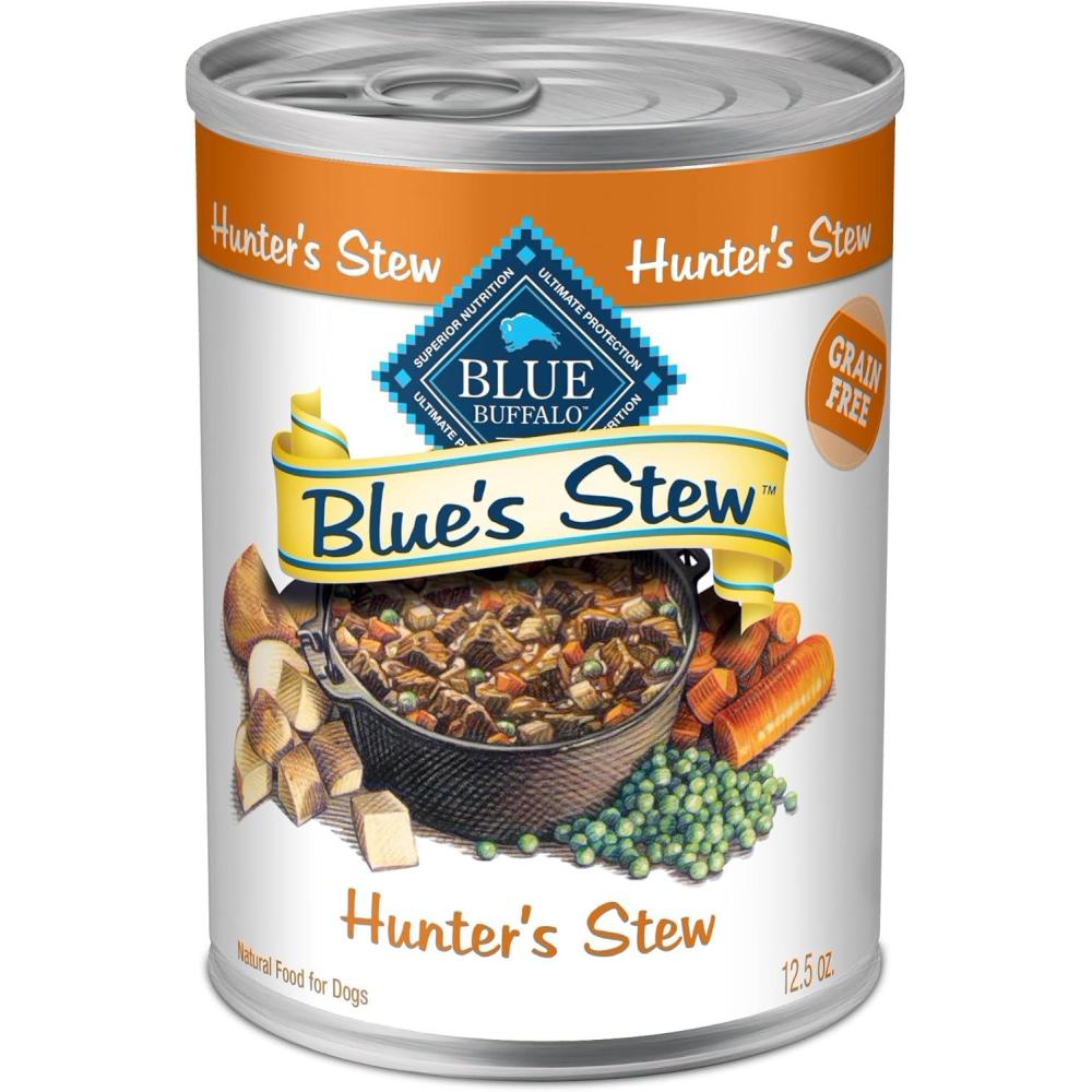 imageBlue Buffalo Blues Stew Natural Wet Dog Food Made with Natural Ingredients Hearty Beef and Country Chicken Variety Pack 125oz Cans 6 CountDuck