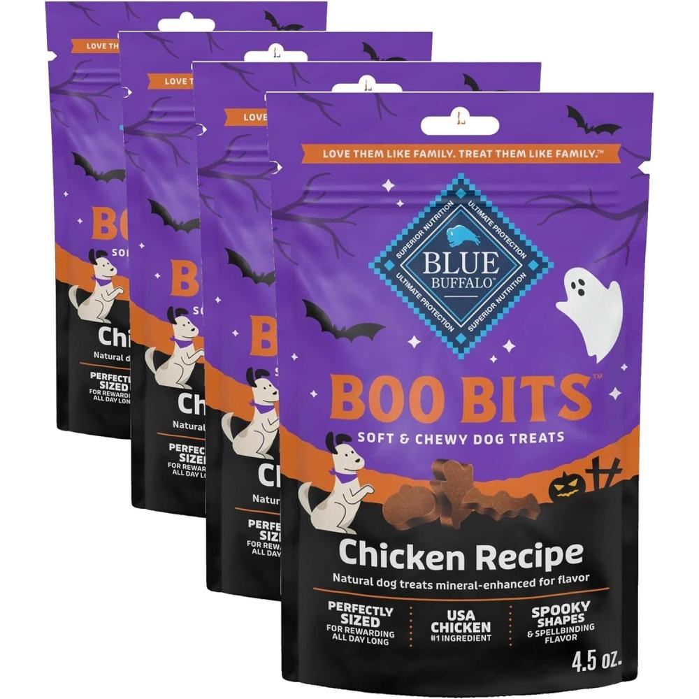 imageBlue Buffalo Boo Bits Soft amp Chewy Halloween Dog Treats Tasty Chicken Recipe 45oz Bag1 Count Pack of 4