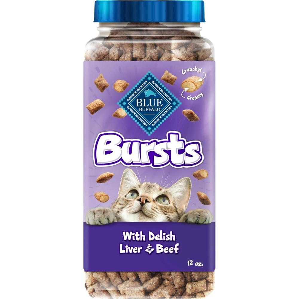 imageBlue Buffalo Bursts Crunchy amp Creamy Cat Treats Great for Training PawLickin Chicken 12oz TubChicken Liver Beef
