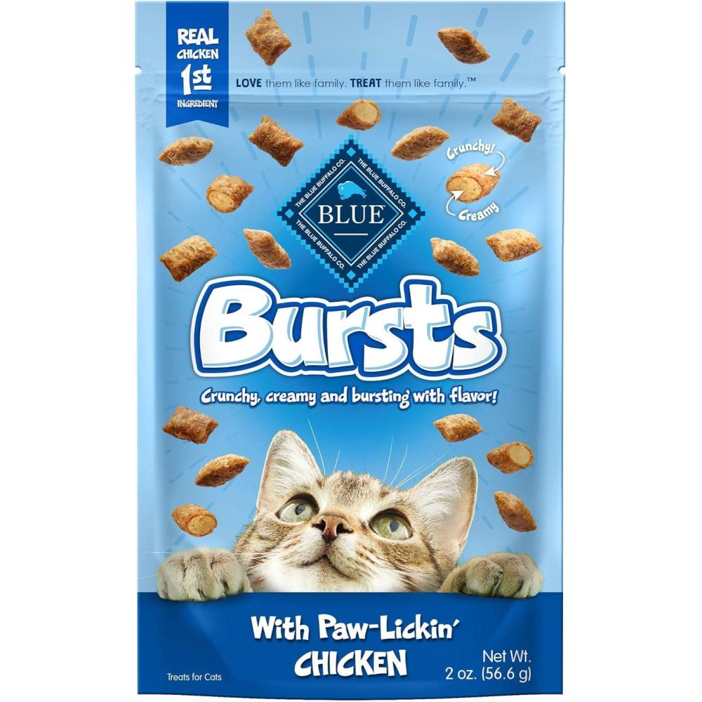imageBlue Buffalo Bursts Crunchy amp Creamy Cat Treats Great for Training PawLickin Chicken 5oz BagChicken