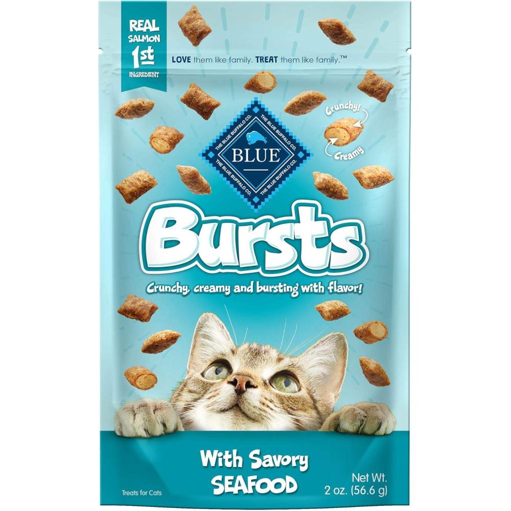 imageBlue Buffalo Bursts Crunchy amp Creamy Cat Treats Great for Training PawLickin Chicken 5oz BagSeafood