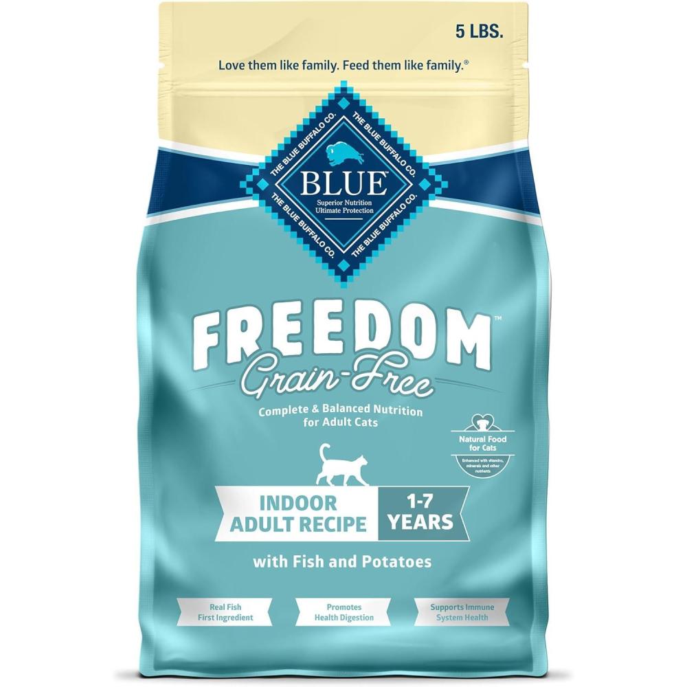 imageBlue Buffalo Freedom GrainFree Adult Dry Cat Food Complete amp Balanced Nutrition for Indoor Cats Made with Natural Ingredients Chicken Recipe 11lb BagFish