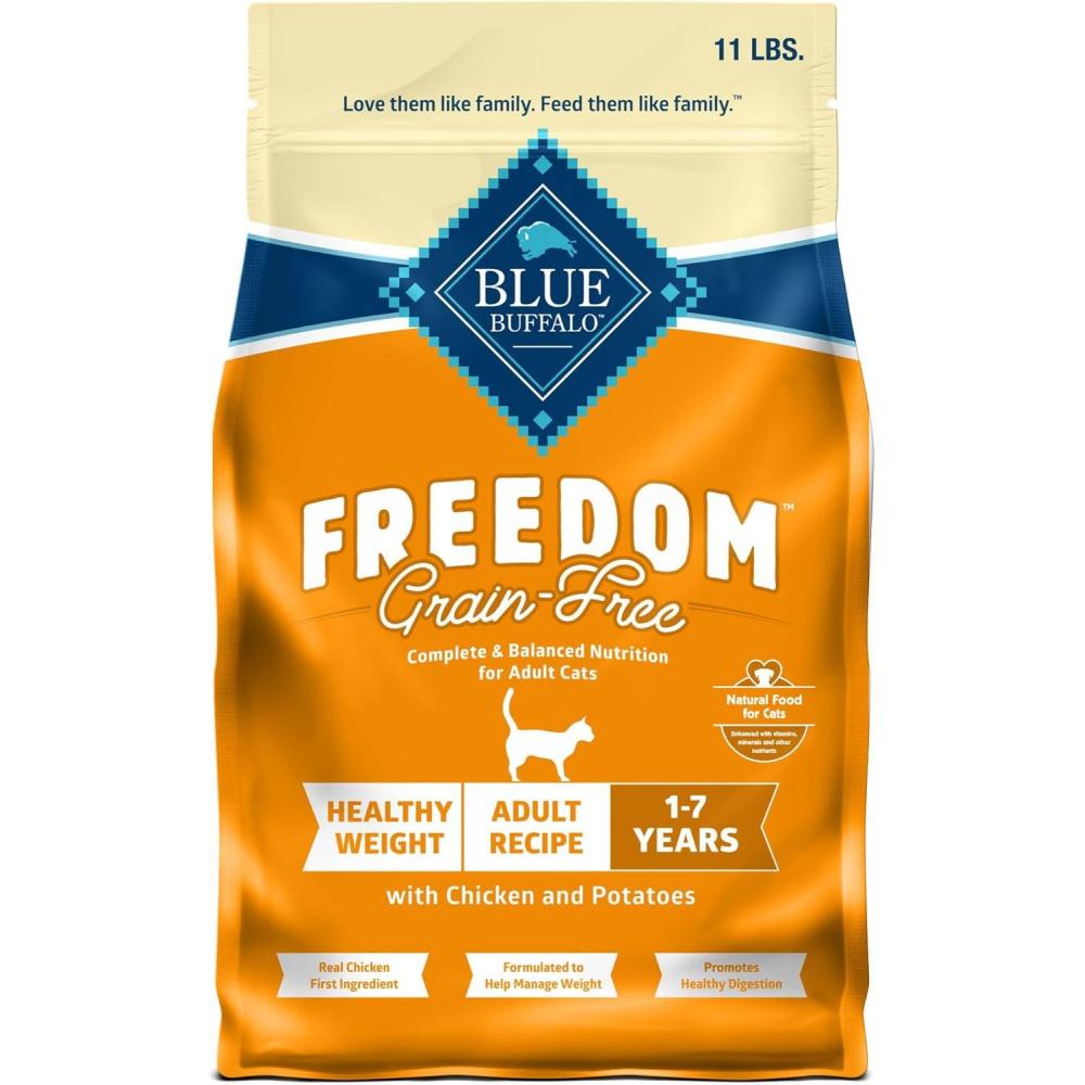 imageBlue Buffalo Freedom GrainFree Adult Weight Control Dry Cat Food Complete amp Balanced Nutrition for Indoor Cats Chicken Recipe 11lb Bag