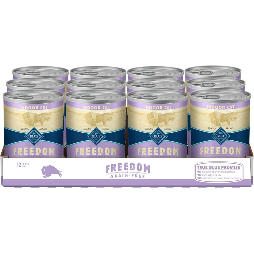 imageBlue Buffalo Freedom GrainFree Adult Wet Cat Food Complete amp Balanced Nutrition for Indoor Cats Made with Natural Ingredients Chicken Recipe 55oz Cans 24 CountChicken
