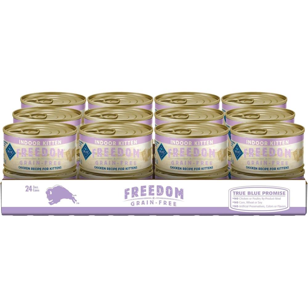 imageBlue Buffalo Freedom GrainFree Kitten Wet Cat Food Complete amp Balanced Nutrition for Kittens Made with Natural Ingredients Chicken Recipe 3oz Cans 24 Count