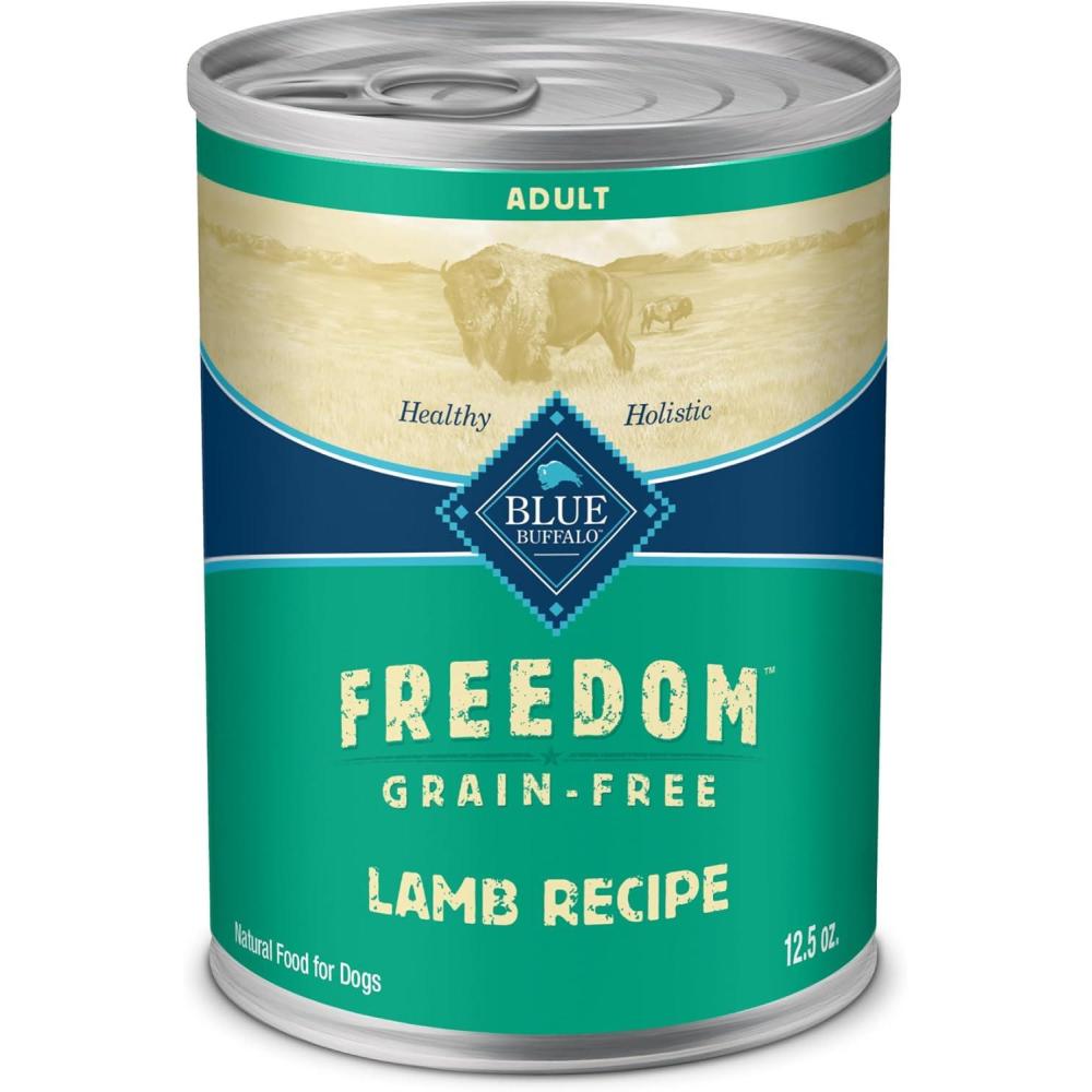 imageBlue Buffalo Freedom GrainFree Wet Dog Food Free of Glutens amp Artificial Preservatives Made with Natural Ingredients Lamb Recipe 125oz Cans 12 Count