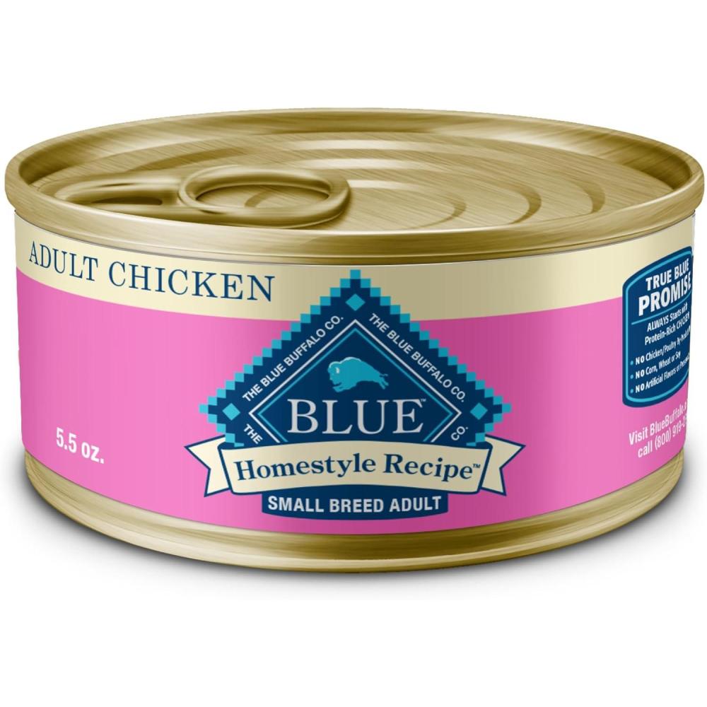 imageBlue Buffalo Homestyle Recipe Adult Small Breed Wet Dog Food Made with Natural Ingredients Chicken Recipe 55oz Cans 24 CountChicken