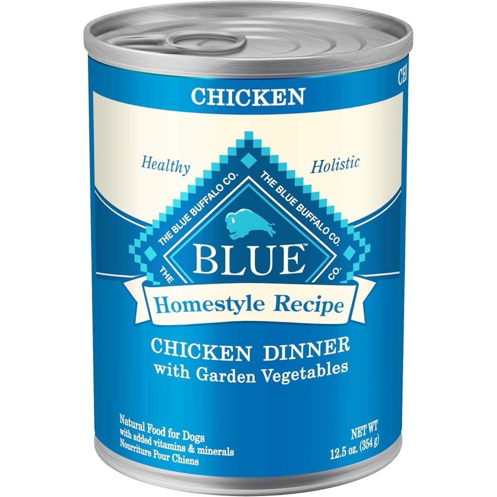 imageBlue Buffalo Homestyle Recipe Adult Wet Dog Food Made with Natural Ingredients Fish amp Sweet Potato Dinner with Garden Vegetables 125oz can Pack of 12Chicken Dinner with Garden Vegetables