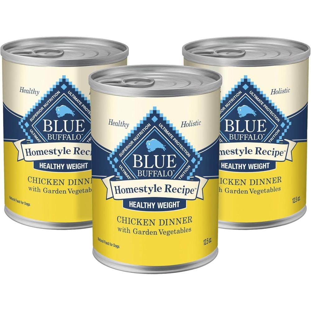 imageBlue Buffalo Homestyle Recipe Adult Wet Dog Food Made with Natural Ingredients Fish amp Sweet Potato Dinner with Garden Vegetables 125oz can Pack of 12Chicken Healthy Weight