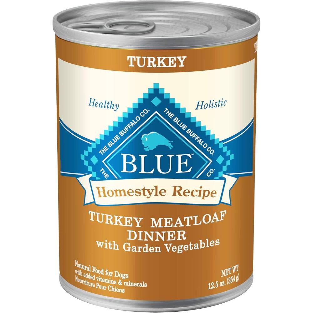 imageBlue Buffalo Homestyle Recipe Adult Wet Dog Food Made with Natural Ingredients Fish amp Sweet Potato Dinner with Garden Vegetables 125oz can Pack of 12Turkey