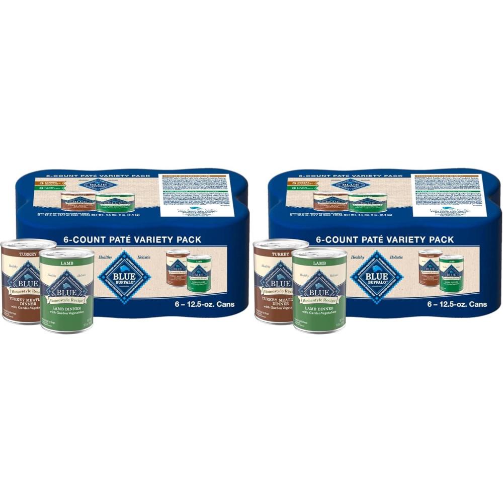 imageBlue Buffalo Homestyle Recipe Large Breed Adult Wet Dog Food Made with Natural Ingredients Chicken Dinner With Garden Vegetables 125oz Can Pack of 12Variety Pack Lamb Turkey
