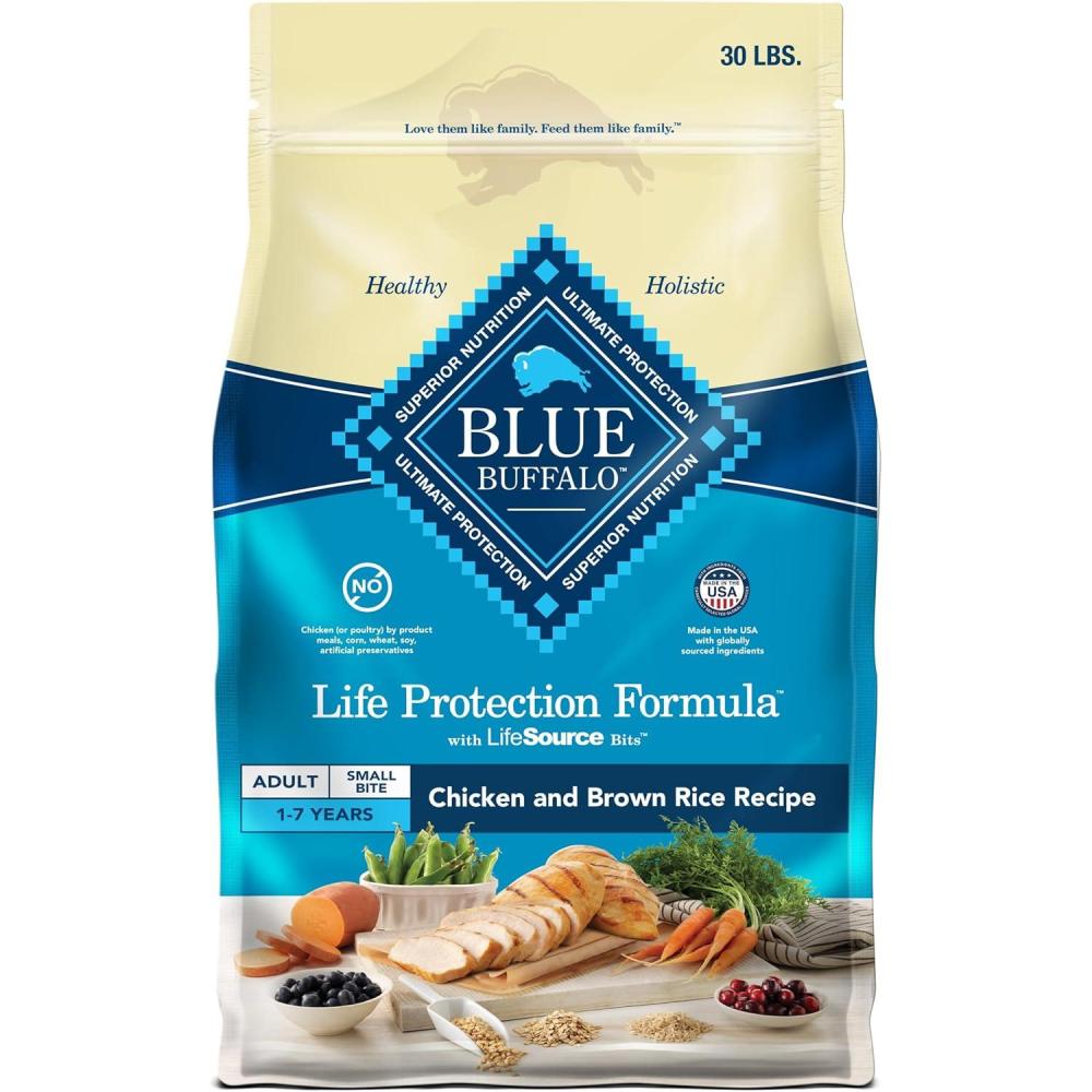 imageBlue Buffalo Life Protection Formula Adult Small Bite Dry Dog Food Helps Build and Maintain Strong Muscles Made with Natural Ingredients Chicken amp Brown Rice Recipe 15lb Bag30 Pound Pack of 1
