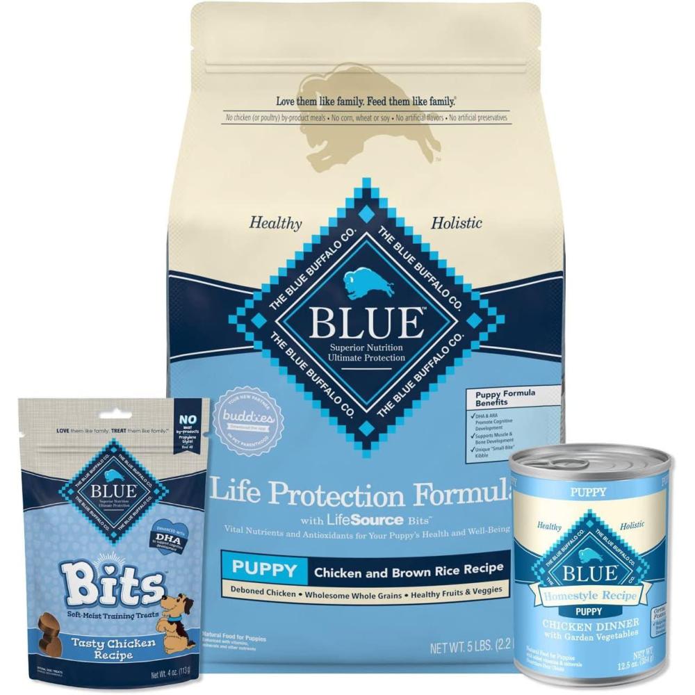 imageBlue Buffalo Life Protection Formula Natural Puppy Starter Kit Dry amp Wet Dog Food amp Blue Bits Puppy Treats Chicken