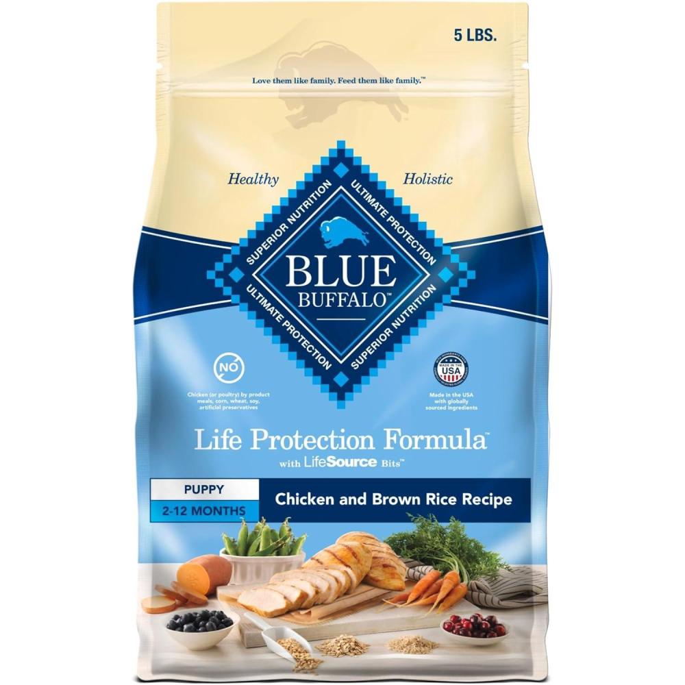 imageBlue Buffalo Life Protection Formula Puppy Dry Dog Food with DHA and ARA Made with Natural Ingredients Chicken amp Brown Rice Recipe 5lb BagChicken Brown Rice