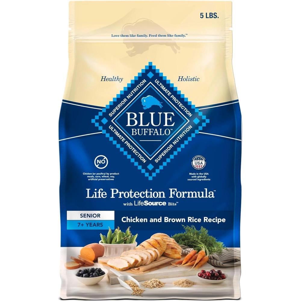 imageBlue Buffalo Life Protection Formula Senior Dry Dog Food Supports Joint Health and Mobility Made with Natural Ingredients Chicken amp Brown Rice Recipe 30lb BagChicken  Brown Rice