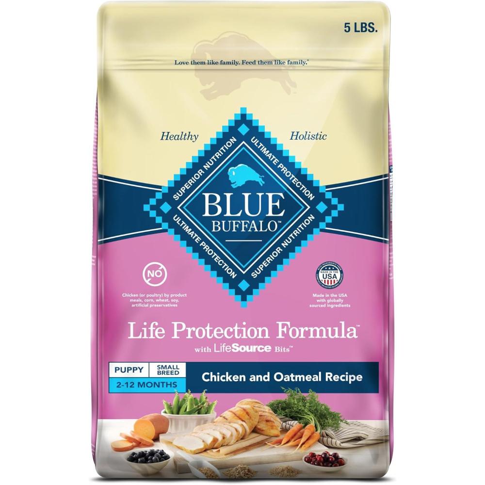 imageBlue Buffalo Life Protection Formula Small Breed Puppy Dry Dog Food with DHA Vital Nutrients amp Antioxidants Made with Natural Ingredients Chicken amp Oatmeal Recipe 5lb BagChicken Oatmeal