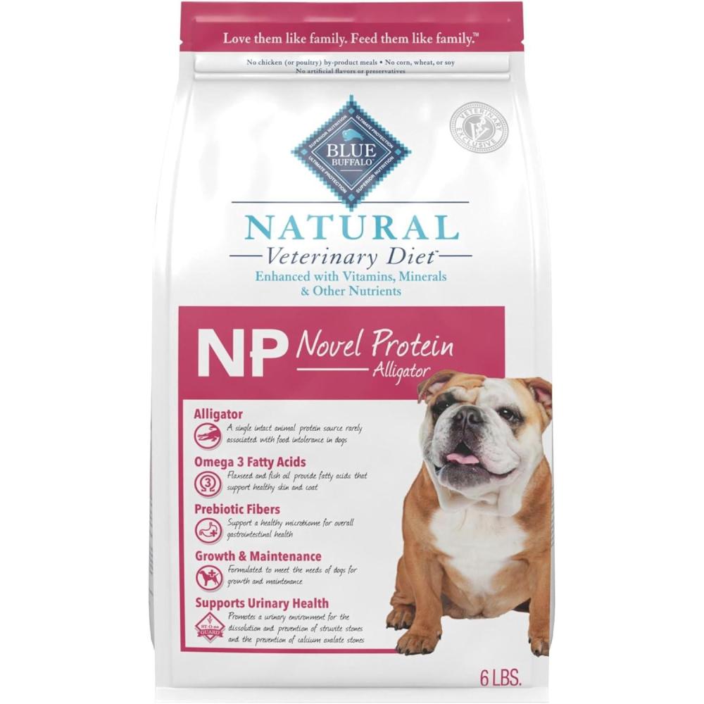 imageBlue Buffalo Natural Veterinary Diet NP Novel Protein Dry Dog Food Food Sensitivity Formula Veterinarian Prescription Required Alligator 22lb BagAlligator