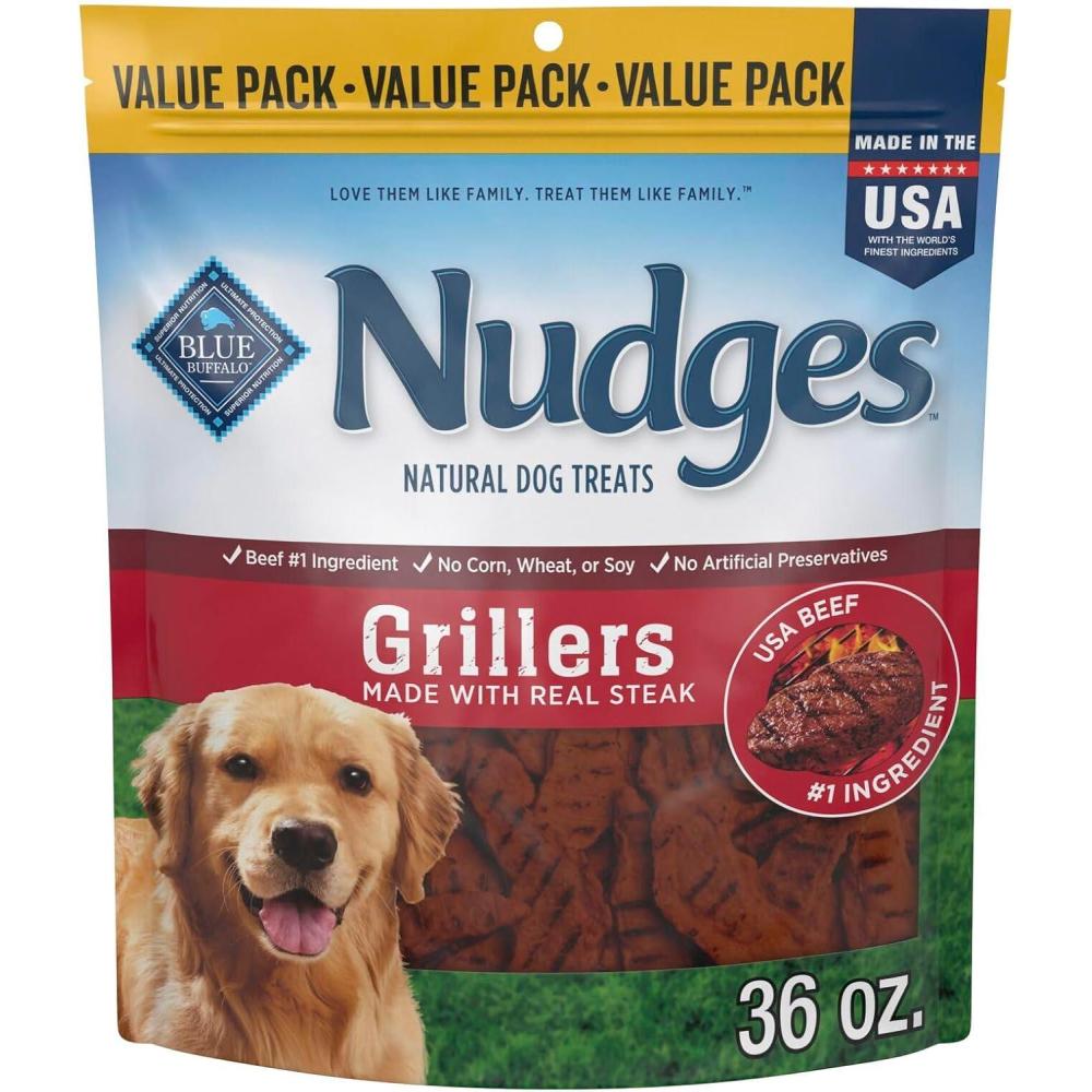 imageBlue Buffalo Nudges Grillers Natural Dog Treats Made in the USA with Real Chicken 16oz BagSteak