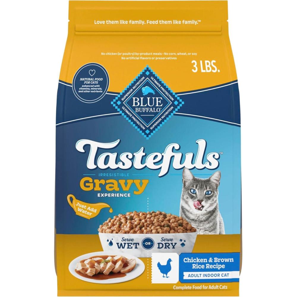 imageBlue Buffalo Tastefuls Irresistible Gravy Experience Adult Indoor Cat Dry Food Chicken amp Brown Rice Recipe 15lb BagChicken