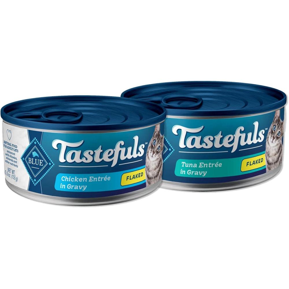 imageBlue Buffalo Tastefuls Natural Flaked Wet Cat Food Bundle Flaked Chicken and Tuna 55oz cans 48 Count 24 of Each FlavorBUNDLE Chicken Tuna