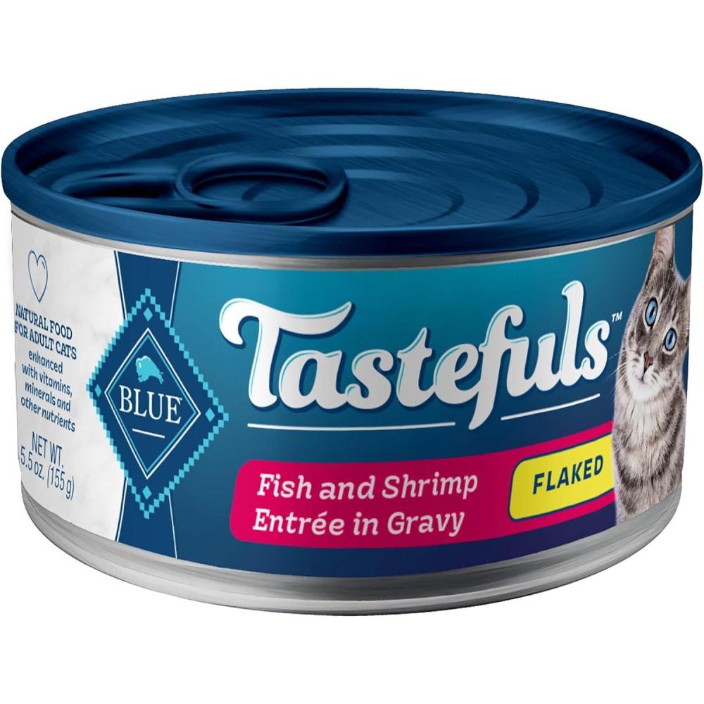imageBlue Buffalo Tastefuls Wet Cat Food Pat Variety Pack Chicken Turkey amp Chicken Ocean Fish amp Tuna 55 oz Cans 12 CountFish
