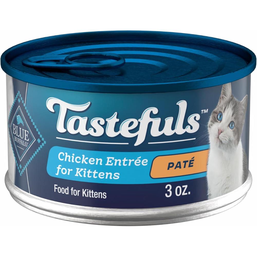 imageBlue Buffalo Tastefuls Wet Cat Food Pat for Kittens Made with Natural Ingredients Chicken Entre 3oz Cans 24 count