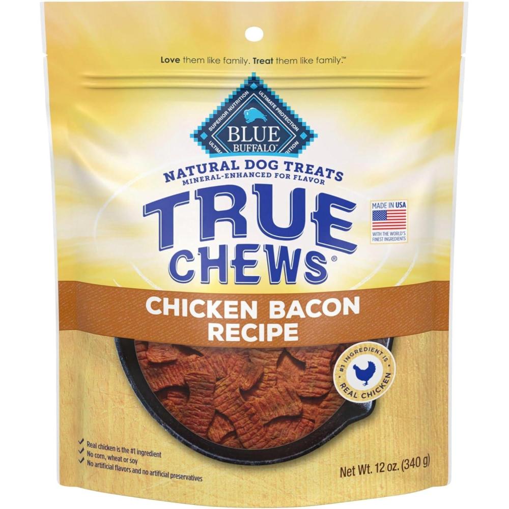 imageBlue Buffalo True Chews Dog Treats Made in the USA with Natural Ingredients Chicken Bacon Recipe 12oz BagChicken Bacon