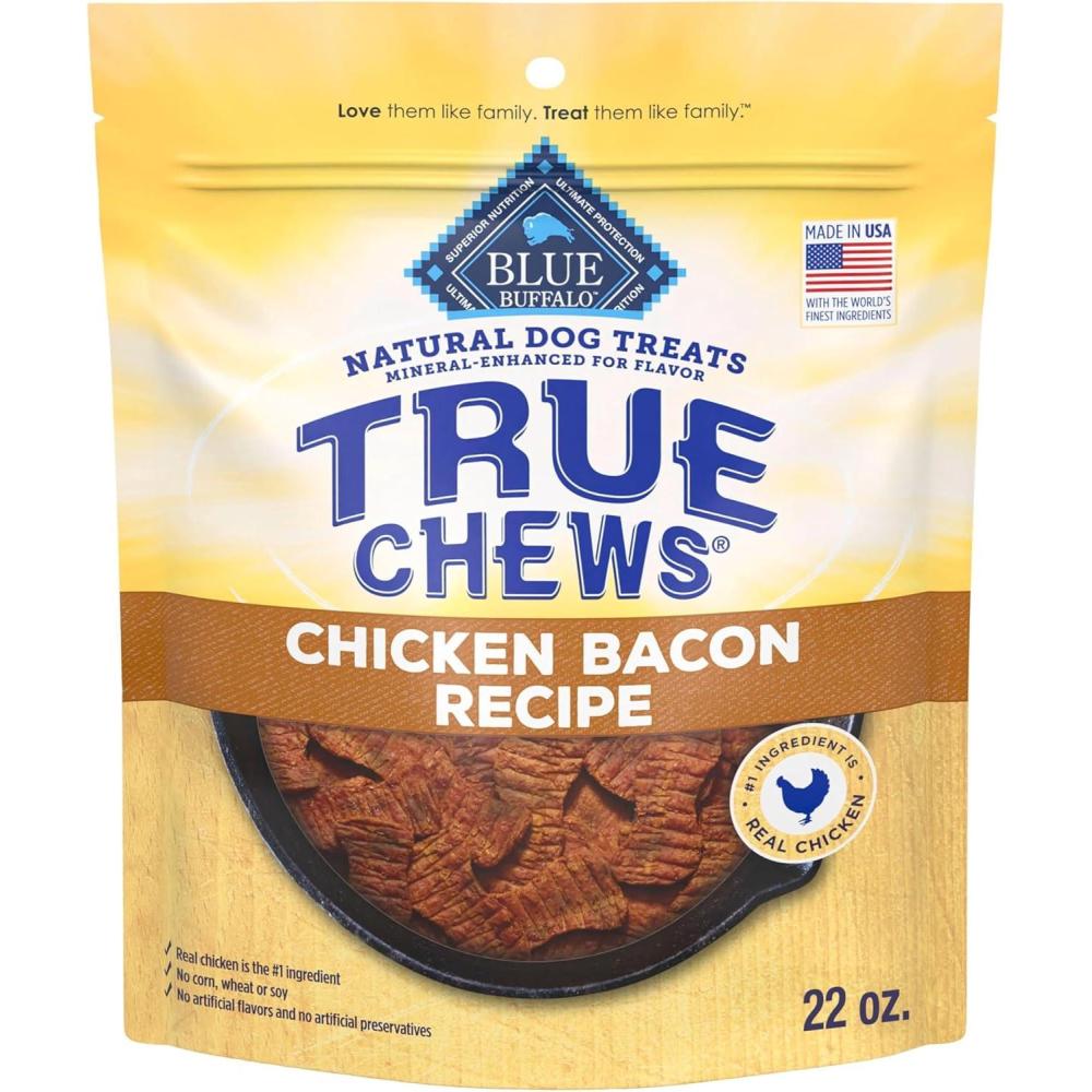 imageBlue Buffalo True Chews Dog Treats Made in the USA with Natural Ingredients Chicken Bacon Recipe 12oz BagChicken Bacon