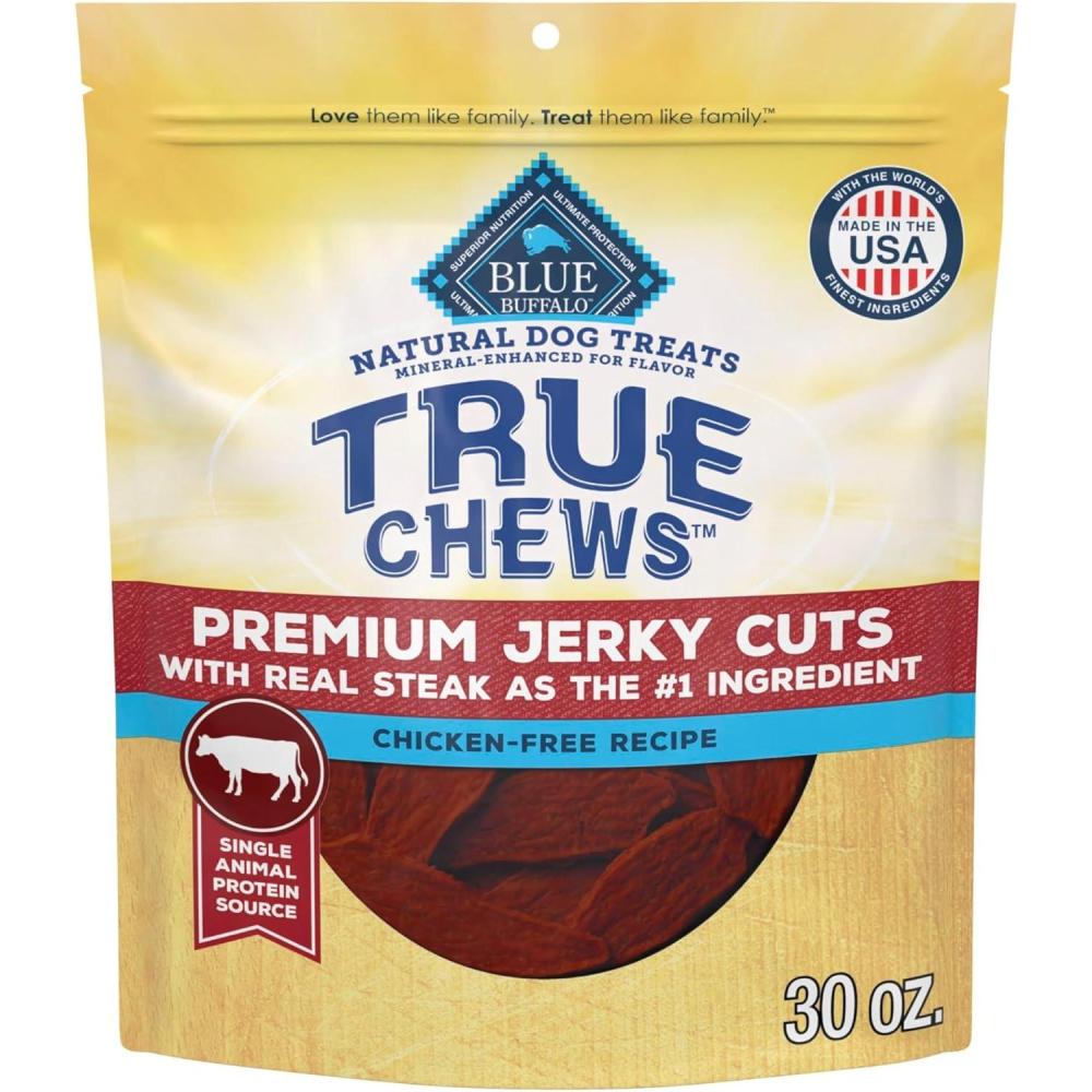 imageBlue Buffalo True Chews Dog Treats Made in the USA with Natural Ingredients Chicken and Apple Sausage Recipe 12oz BagSteak