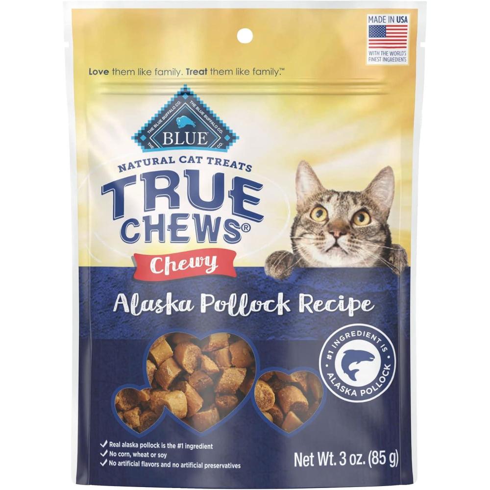 imageBlue Buffalo True Chews Natural Chewy Cat Treats Made in the USA Duck Recipe 3oz Resealable BagAlaska Pollock