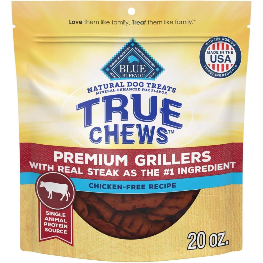 imageBlue Buffalo True Chews Premium Grillers Dog Treats Made in the USA with Natural Ingredients Chicken 12oz BagSteak