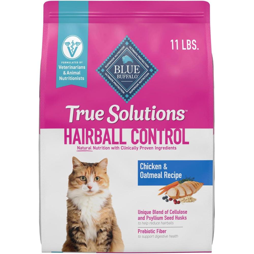 imageBlue Buffalo True Solutions Hairball Control Natural Dry Cat Food for Adult Cats Chicken 11lb Bag