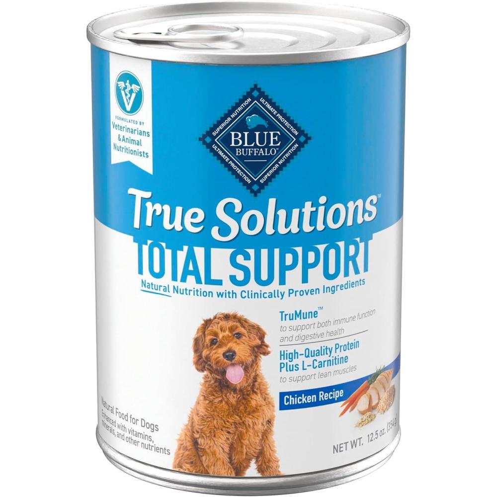 imageBlue Buffalo True Solutions Total Support Wet Dog Food for Adult Dogs Made with Natural Ingredients Chicken 125oz Cans 12 Count