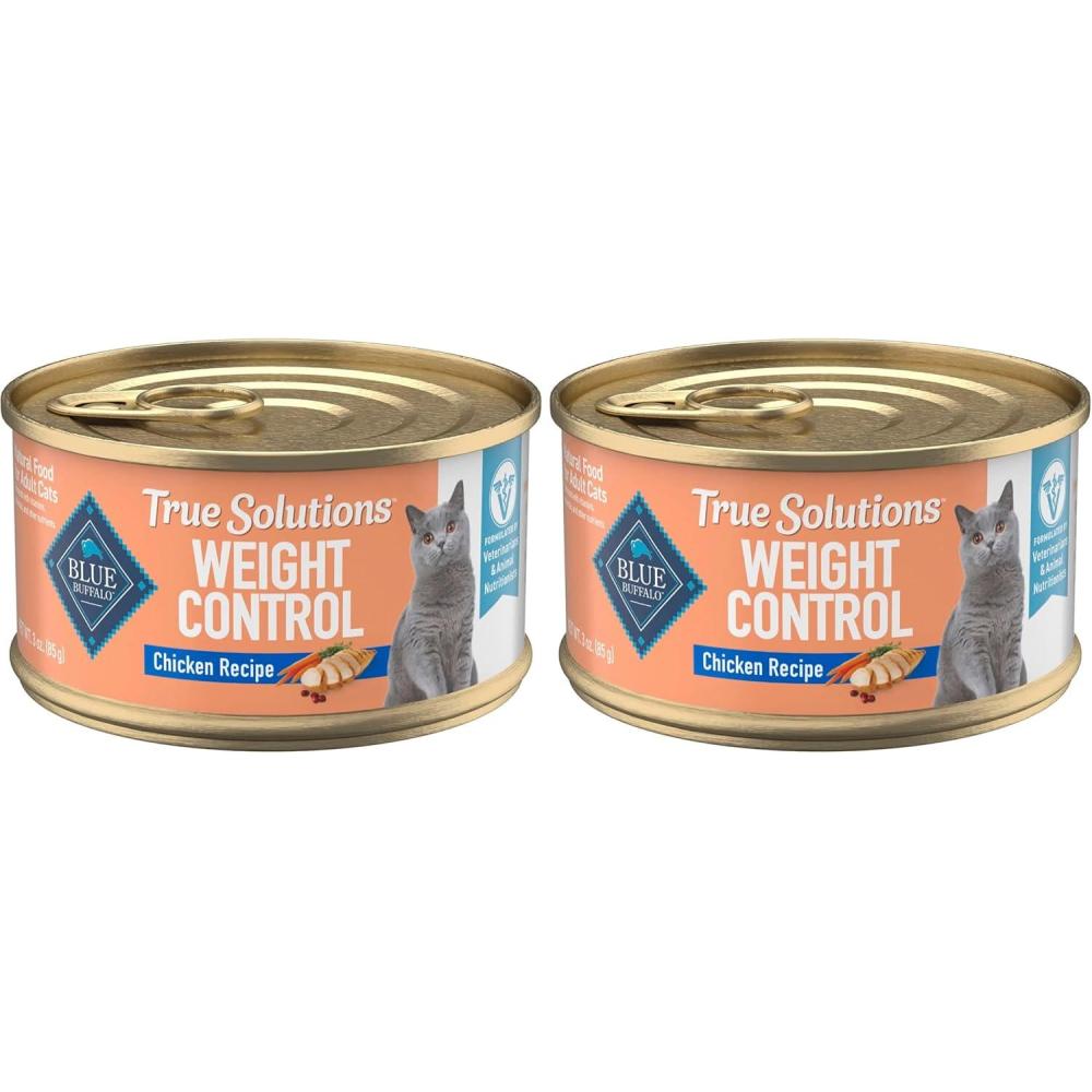 imageBlue Buffalo True Solutions Weight Control Wet Cat Food for Adult Cats Made with Natural Ingredients Chicken 3oz Cans 24 Count1 Count Pack of 48