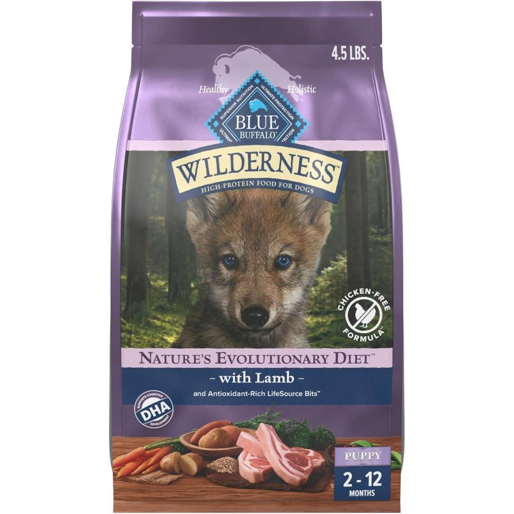 imageBlue Buffalo Wilderness 37 g Protein Meat Rich Natural Puppy Dry Dog Food Lamb ChickenFree Formula 13lb BagLamb ChickenFree
